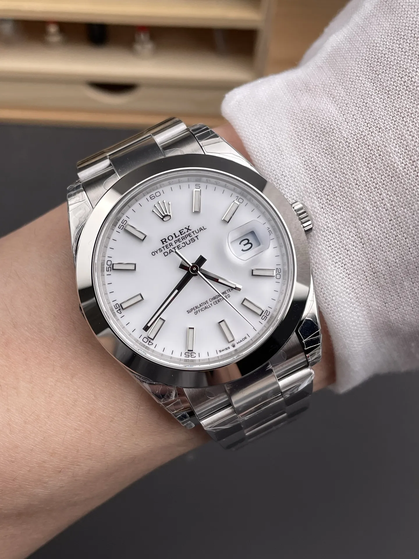 Clean Factory Watch Datejust 41 Ref 126300 White Dial Smooth Bezel 904L Steel Case & Oyster Bracelet DanDong 3235 Movement 72 Hours PW – Clean Factory Watch | The Best Super Clone Watches Store in China photo 10