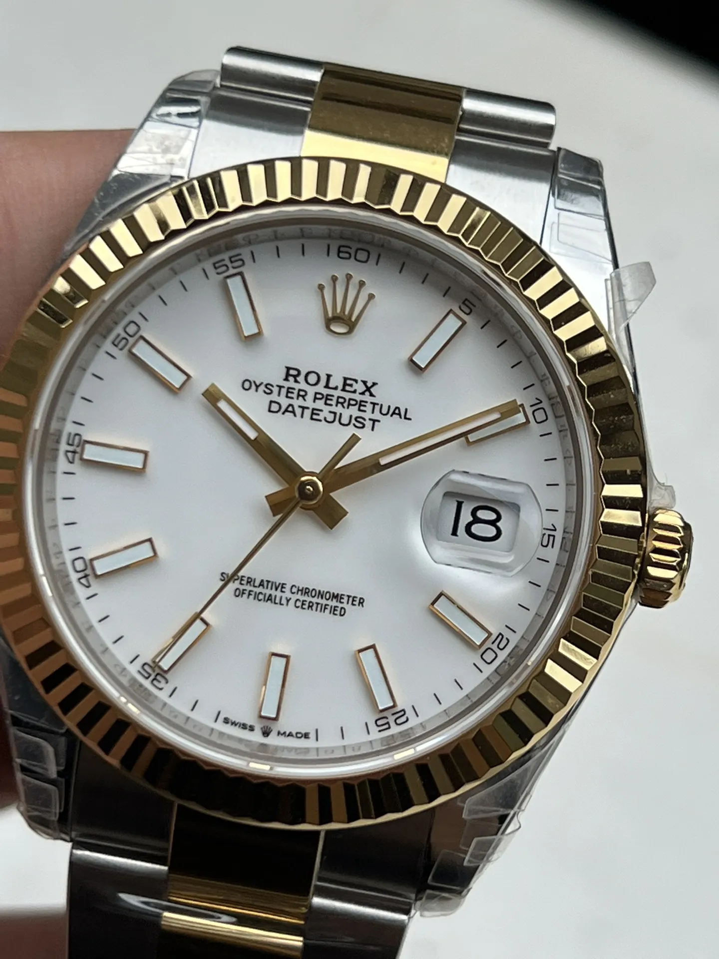 Clean Factory Watch Datejust 41mm M126333-0015 White Dial Yellow Gold and Steel Oyster Bracelet SH3235 Movement – Clean Factory Watch | The Best Super Clone Watches Store in China photo 3