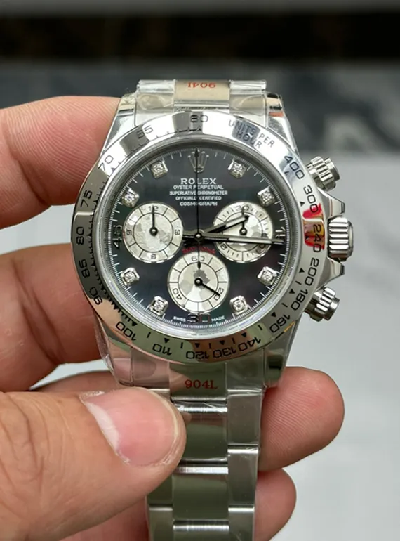 Clean Factory Watch Daytona 116509 Black Mother of Pearl Dial Diamond Hors Markers SuperClone 4130 Movement – Clean Factory Watch | The Best Super Clone Watches Store in China photo 2