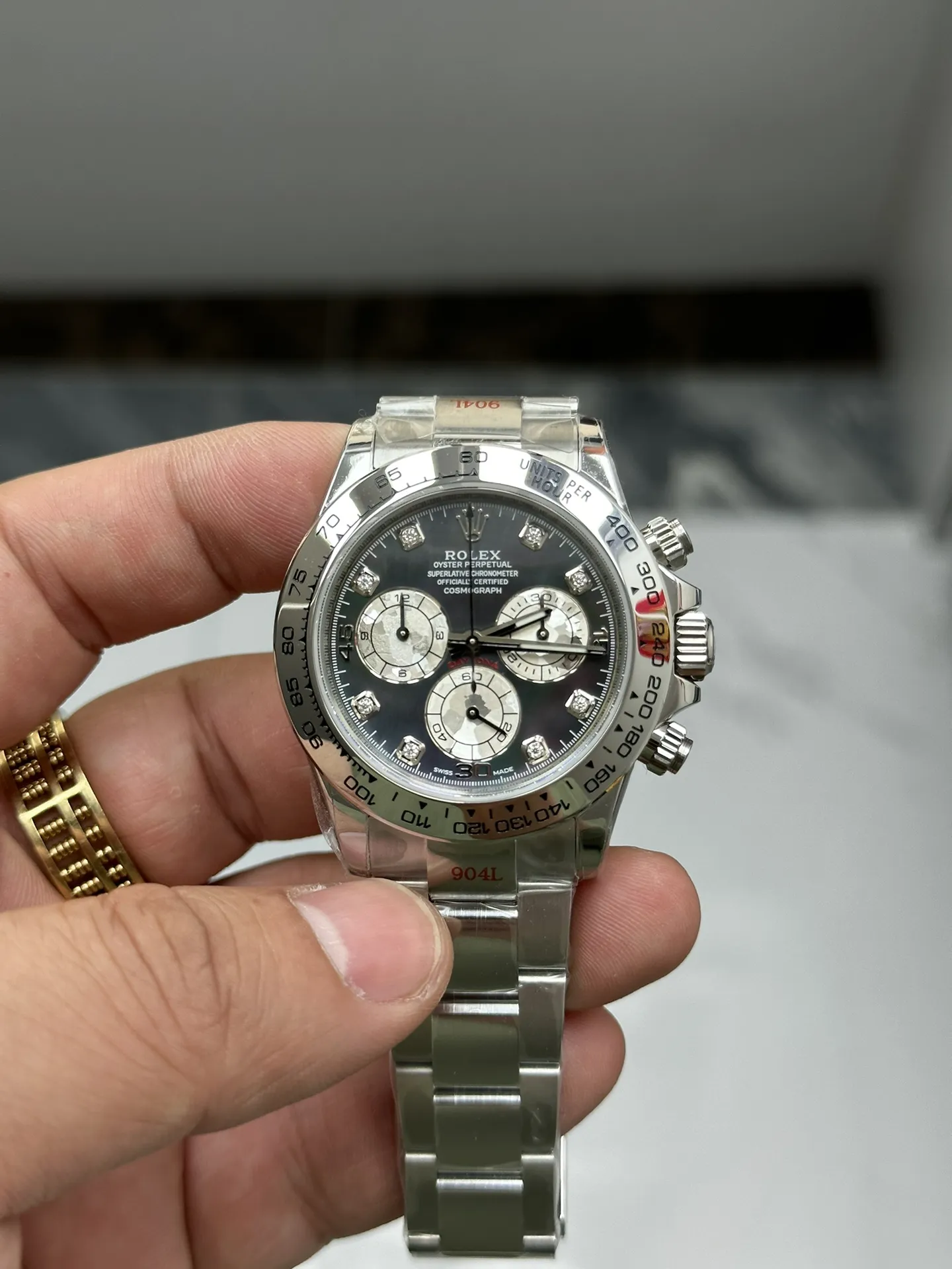 Clean Factory Watch Daytona 116509 Black Mother of Pearl Dial Diamond Hors Markers SuperClone 4130 Movement – Clean Factory Watch | The Best Super Clone Watches Store in China photo 3