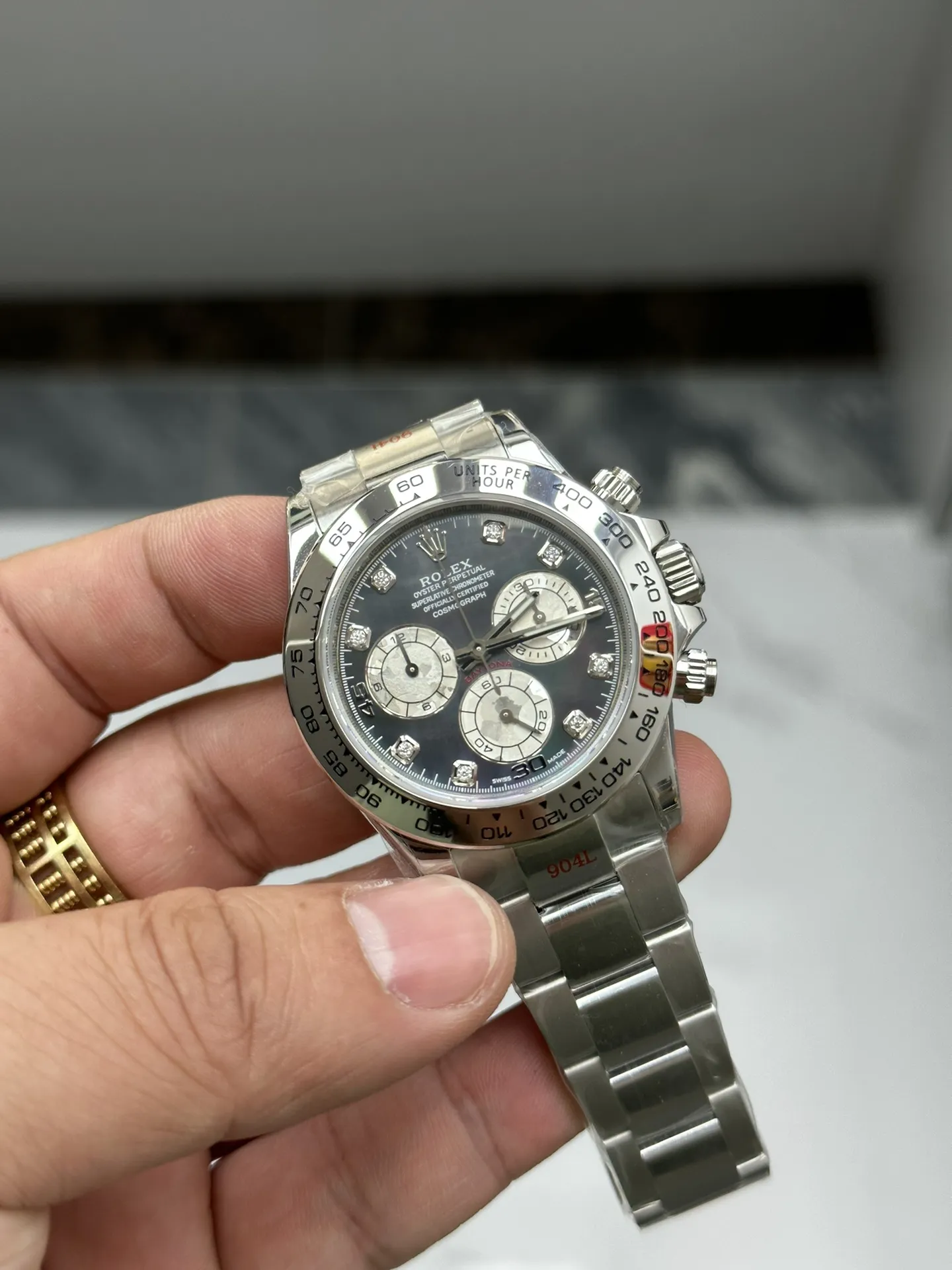 Clean Factory Watch Daytona 116509 Black Mother of Pearl Dial Diamond Hors Markers SuperClone 4130 Movement – Clean Factory Watch | The Best Super Clone Watches Store in China photo 4
