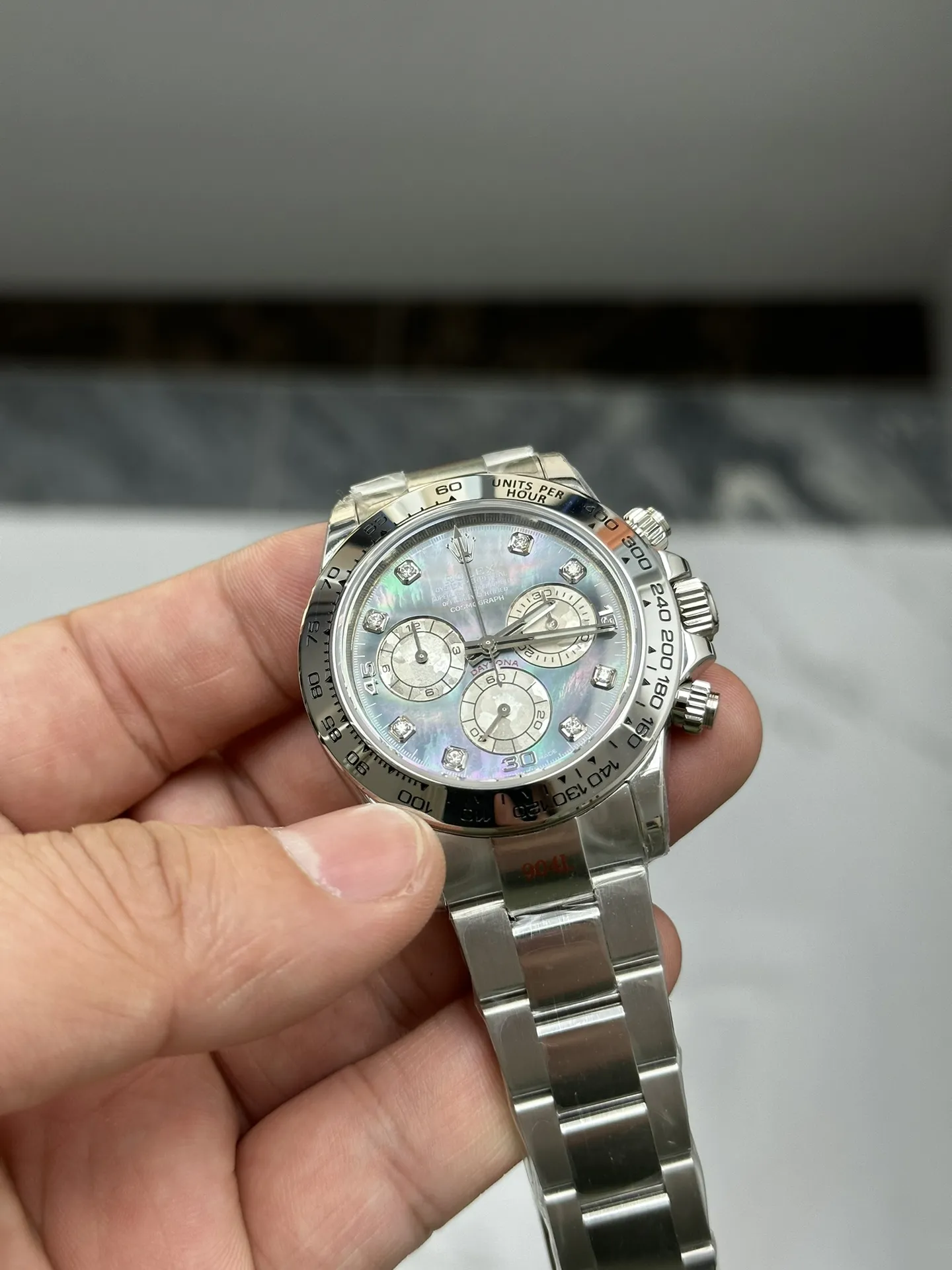 Clean Factory Watch Daytona 116509 Black Mother of Pearl Dial Diamond Hors Markers SuperClone 4130 Movement – Clean Factory Watch | The Best Super Clone Watches Store in China photo 5