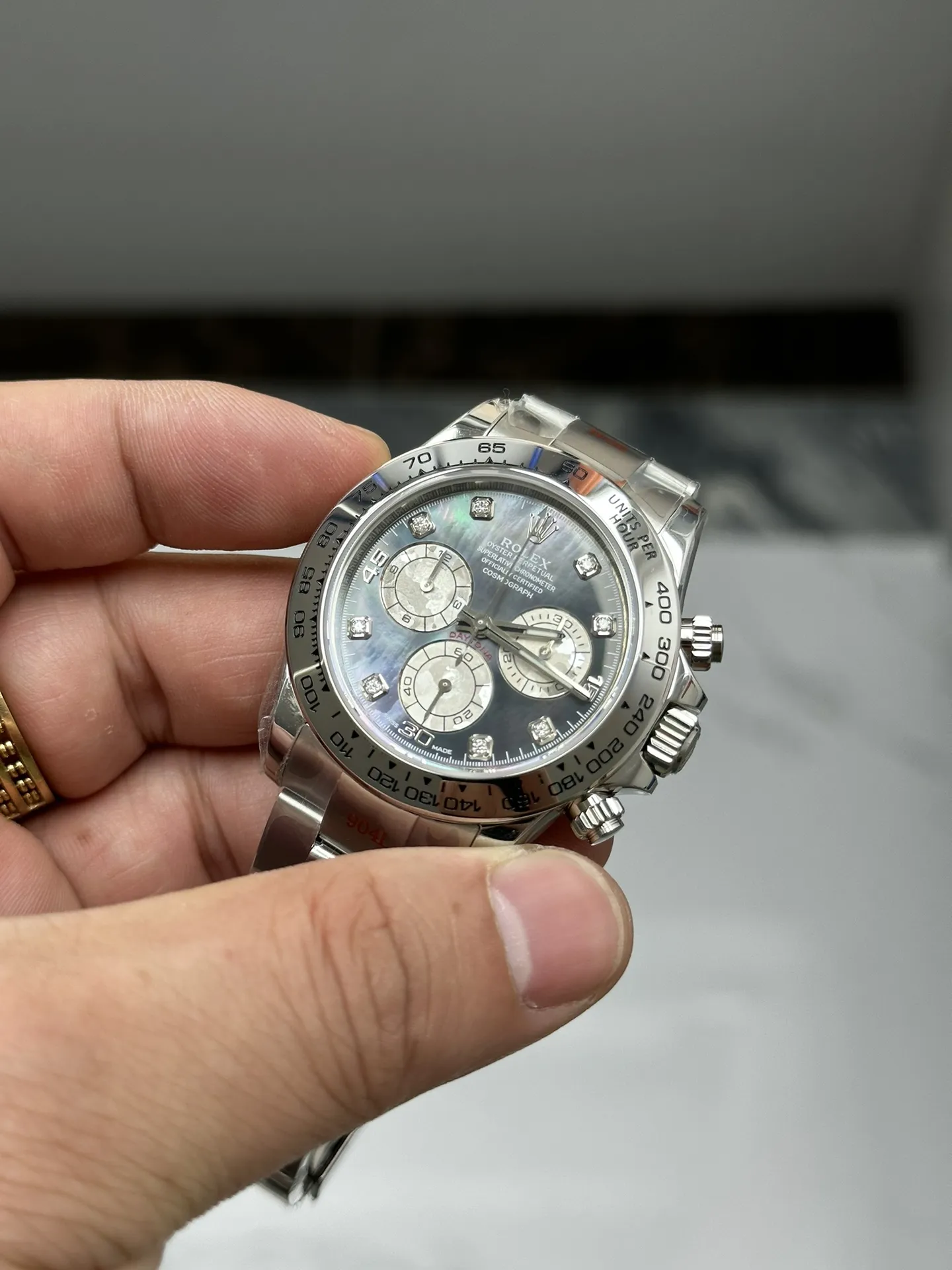 Clean Factory Watch Daytona 116509 Black Mother of Pearl Dial Diamond Hors Markers SuperClone 4130 Movement – Clean Factory Watch | The Best Super Clone Watches Store in China photo 6
