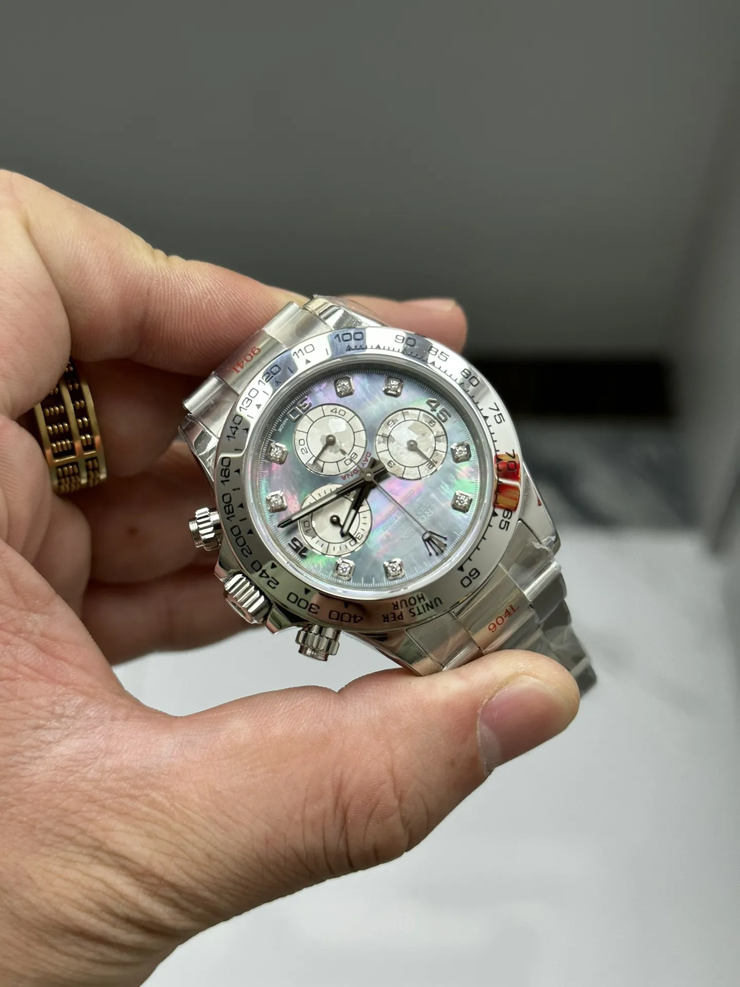 Clean Factory Watch Daytona 116509 Black Mother of Pearl Dial Diamond Hors Markers SuperClone 4130 Movement – Clean Factory Watch | The Best Super Clone Watches Store in China photo 11