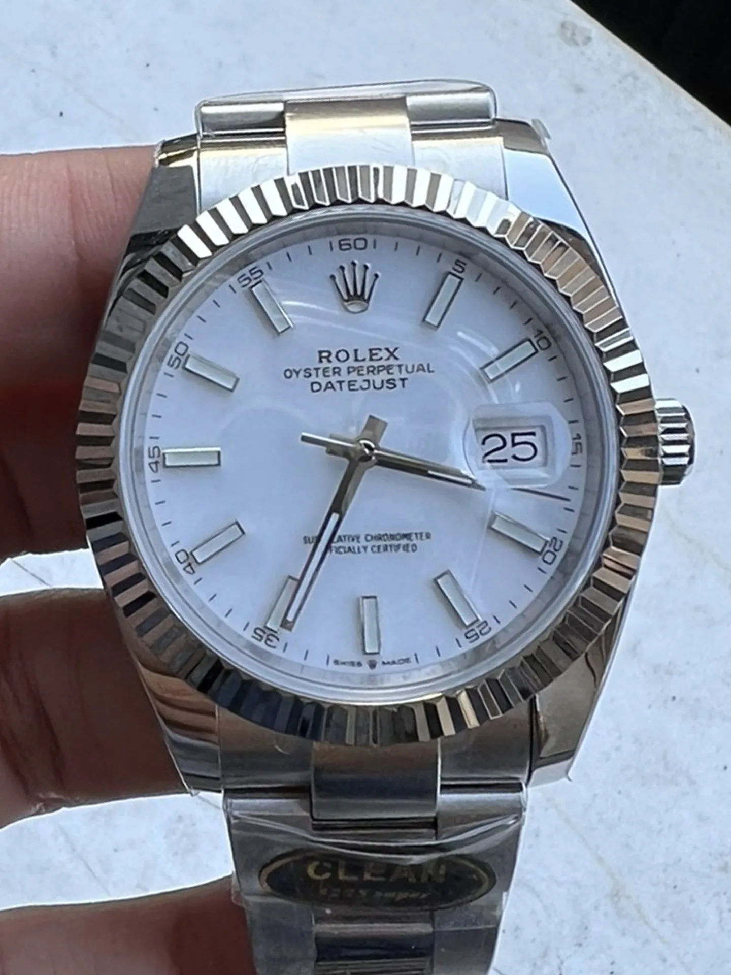 Clean Factory Watch Rolex Datejust 41 126334 White Dial Luminous Hour Markers Oyster Bracelet SH3235 Movement 72 Hours Power Reserve – Clean Factory Watch | The Best Super Clone Watches Store in China