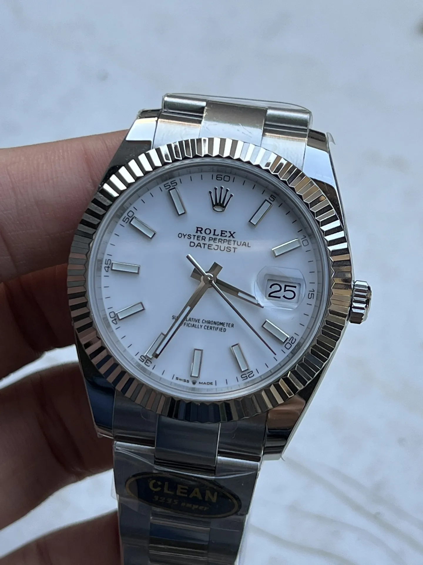 Clean Factory Watch Rolex Datejust 41 126334 White Dial Luminous Hour Markers Oyster Bracelet SH3235 Movement 72 Hours Power Reserve – Clean Factory Watch | The Best Super Clone Watches Store in China photo 2