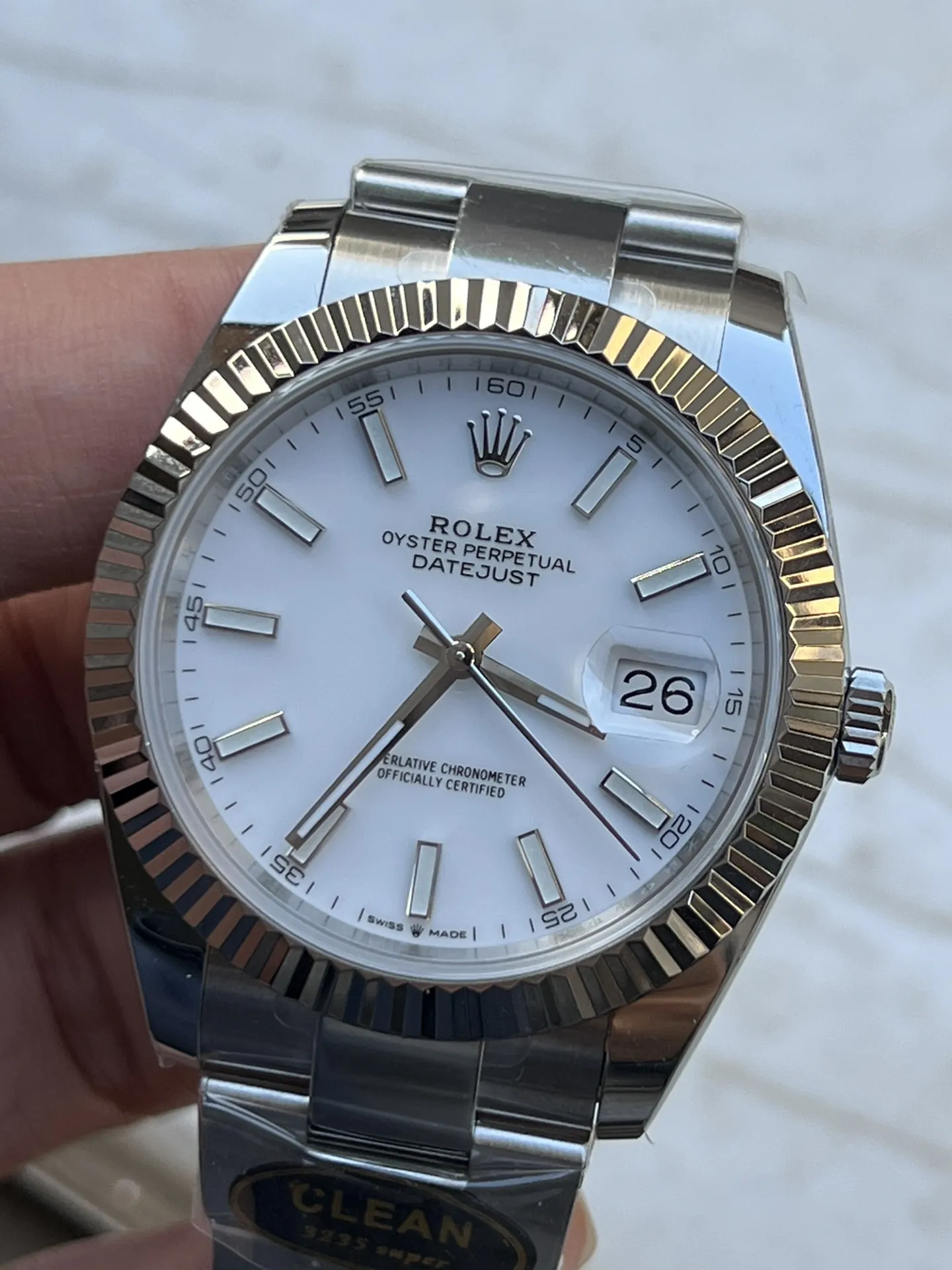 Clean Factory Watch Rolex Datejust 41 126334 White Dial Luminous Hour Markers Oyster Bracelet SH3235 Movement 72 Hours Power Reserve – Clean Factory Watch | The Best Super Clone Watches Store in China photo 3
