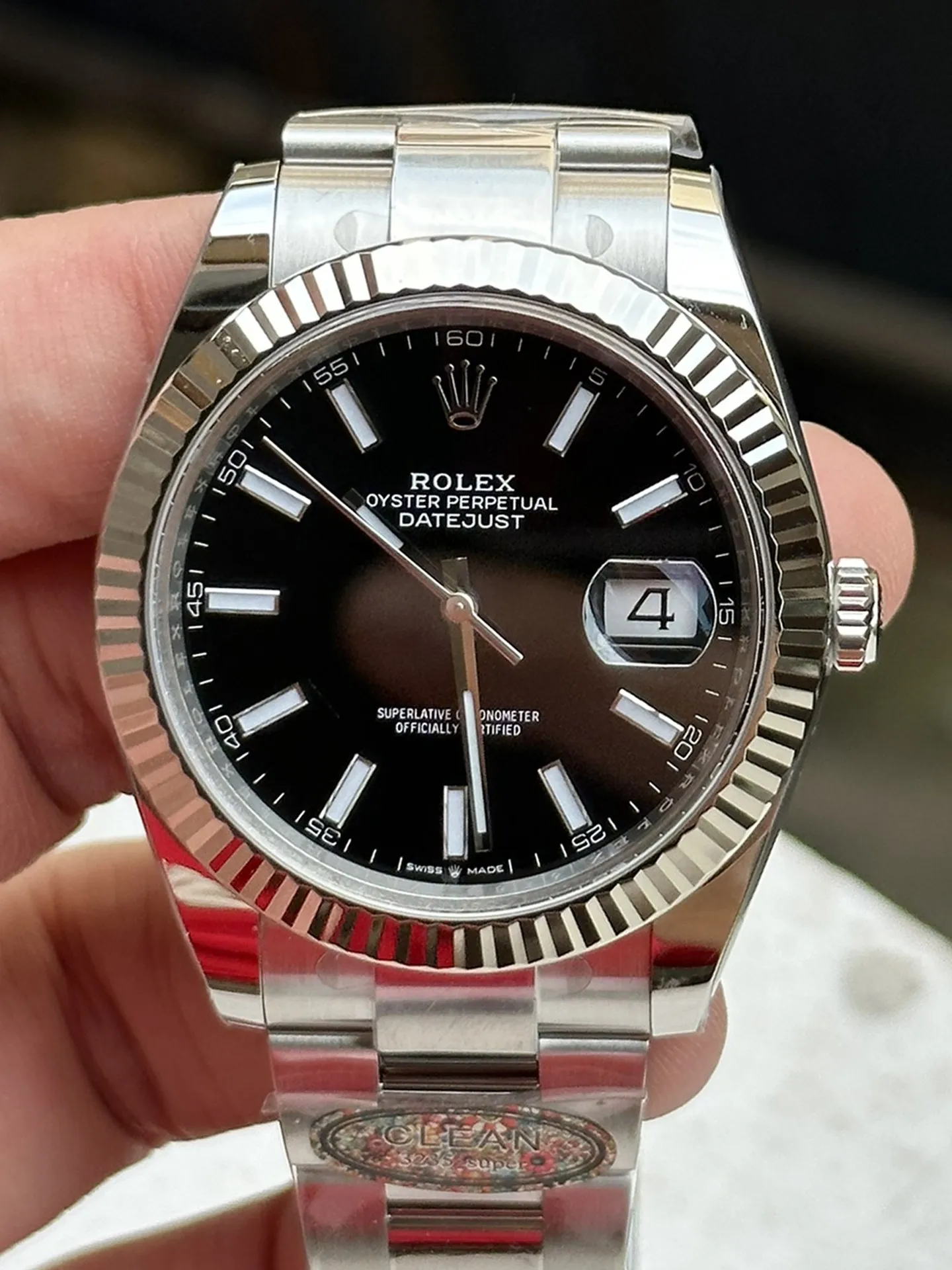 Clean Factory Watch Rolex Datejust 41mm 126334 Black Dial Fluted Bezel Luminous Hour Markers Oyster Bracelet SH3235 Movement – Clean Factory Watch | The Best Super Clone Watches Store in China