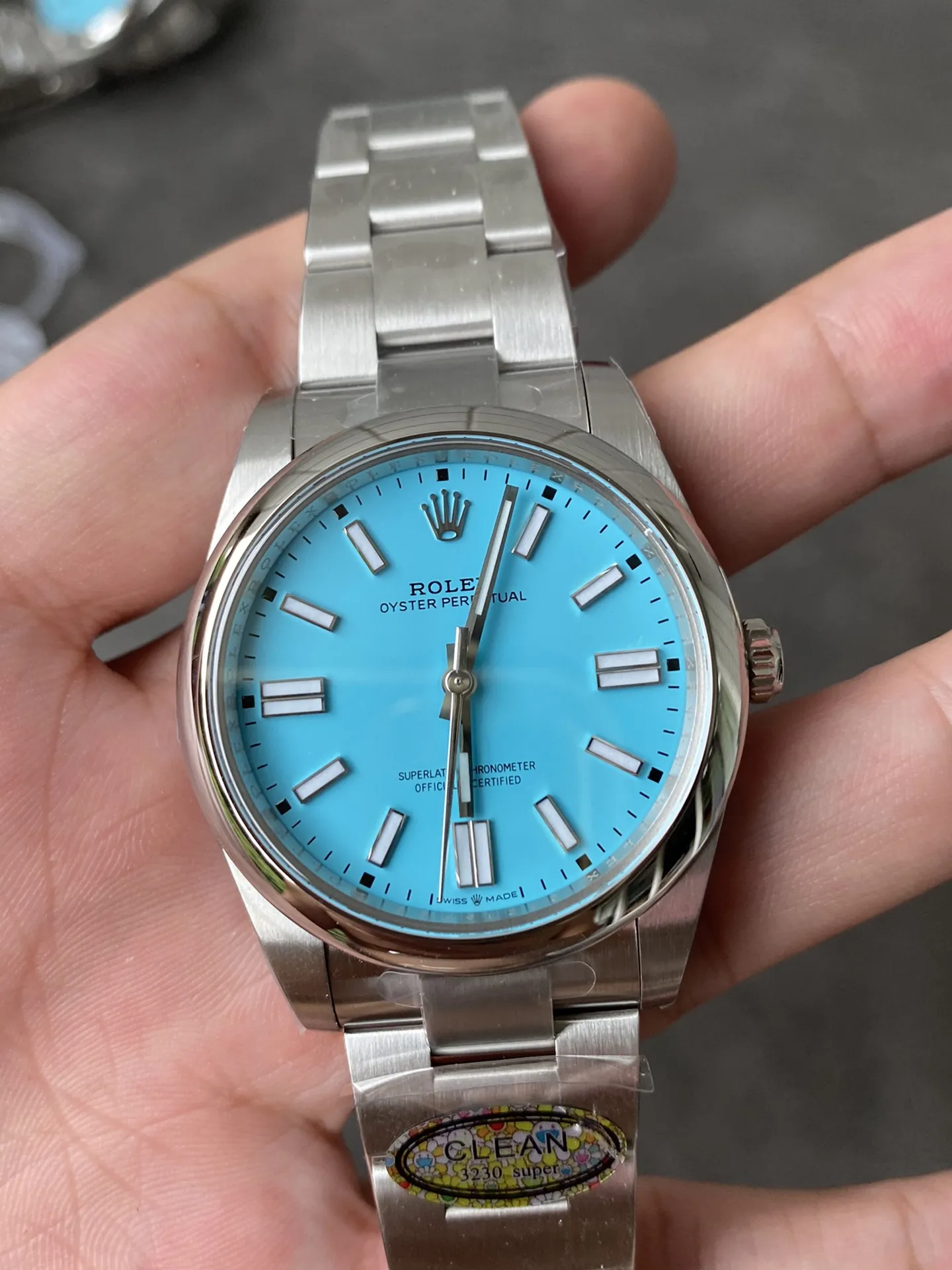 Clean Factory Watches Oyster Perpetual 124300 CF OP 41mm 904L Steel Tiffany Blue Dial VR3230 Movement – Clean Factory Watch | The Best Super Clone Watches Store in China