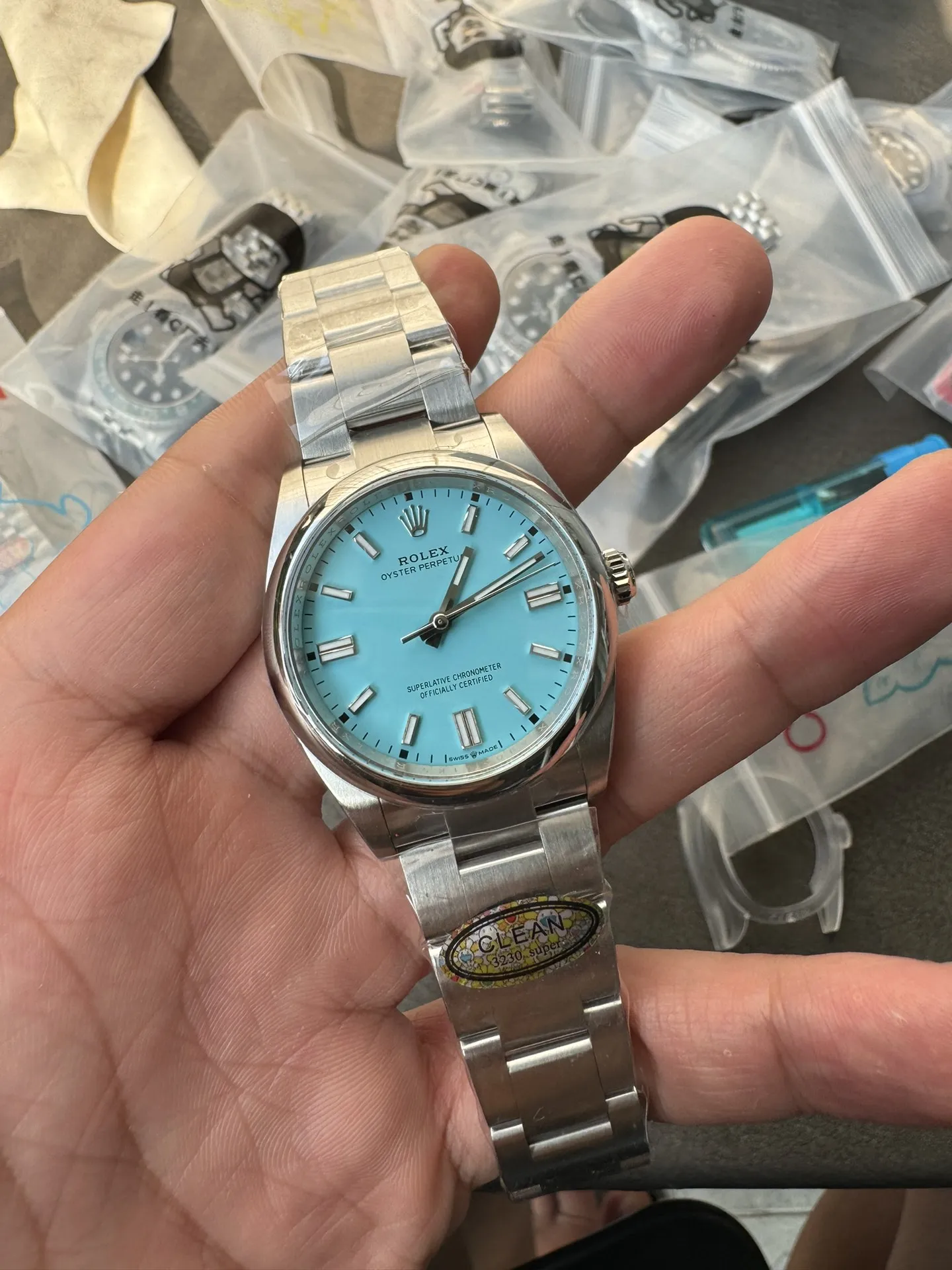 Clean Factory Watches Oyster Perpetual 126000 36mm Tiffany Blue Dial 904L Steel VR3230 CF OP – Clean Factory Watch | The Best Super Clone Watches Store in China photo 2