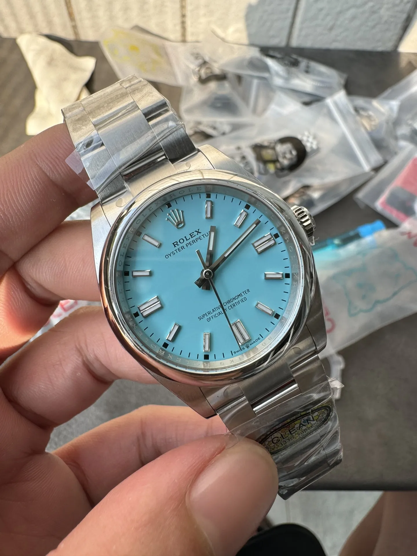 Clean Factory Watches Oyster Perpetual 126000 36mm Tiffany Blue Dial 904L Steel VR3230 CF OP – Clean Factory Watch | The Best Super Clone Watches Store in China photo 3