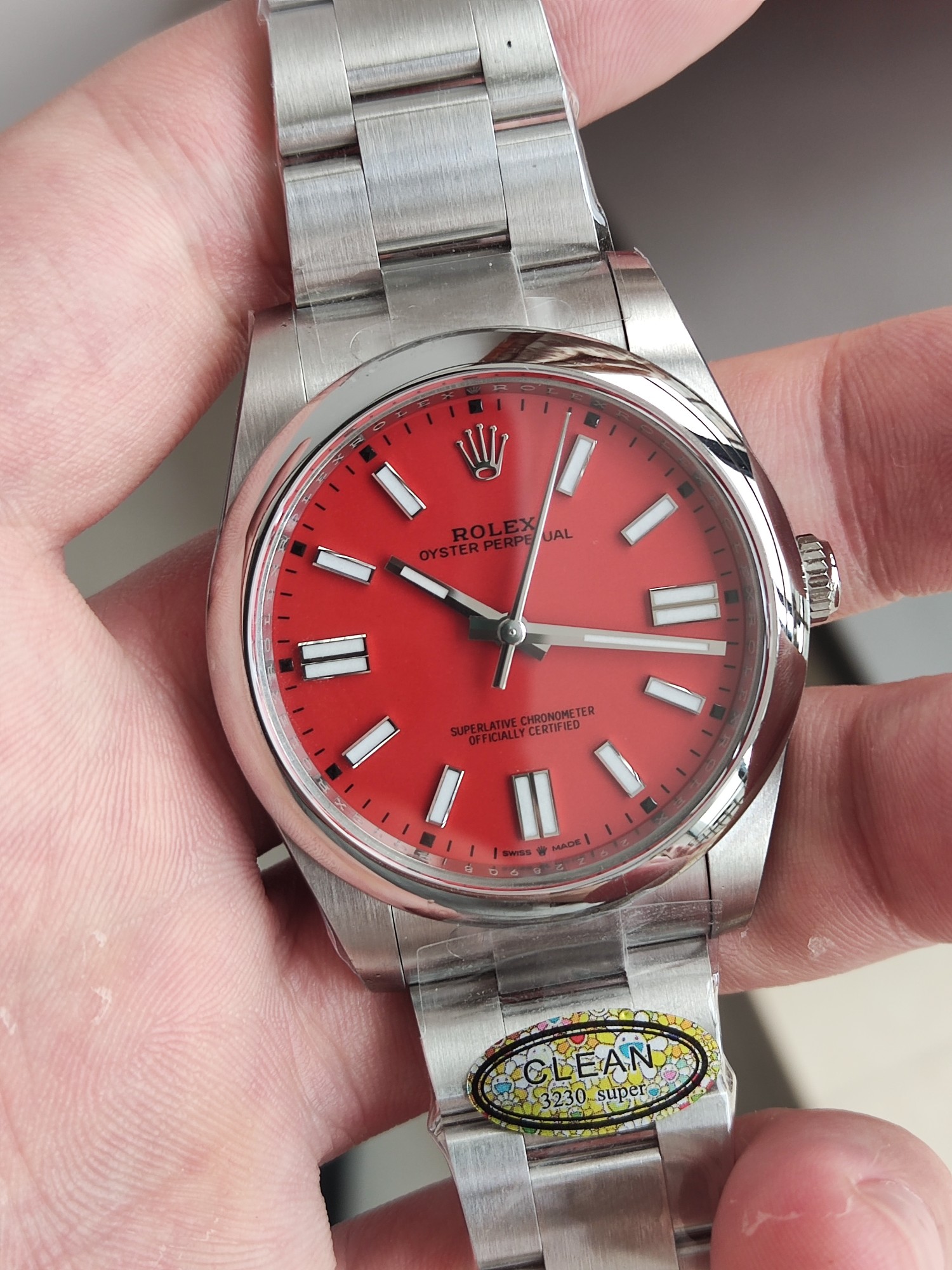 Clean Factory Watches Oyster Perpetual CF OP 124300 41mm 904L Stainless Steel Red Dial VR3230 – Clean Factory Watch | The Best Super Clone Watches Store in China