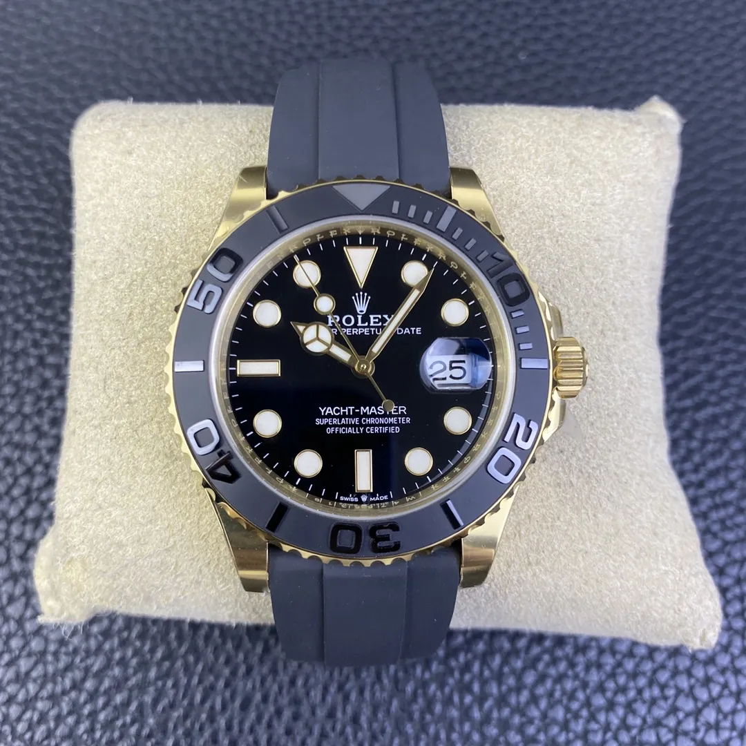 Clean Factory Yacht-Master 42mm 226658 Yellow Gold Case 3D Black Ceramic Bezel Oysterflex Strap SuerClone 3235 Movement – Clean Factory Watch | The Best Super Clone Watches Store in China photo 2