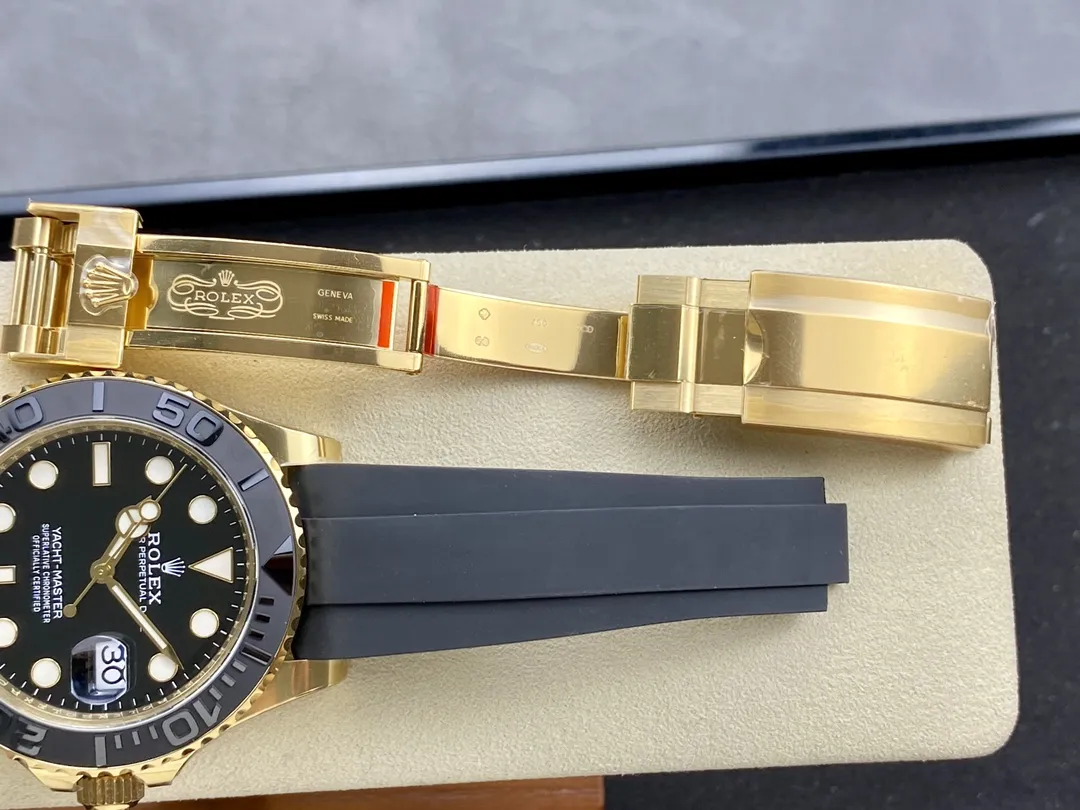 Clean Factory Yacht-Master 42mm 226658 Yellow Gold Case 3D Black Ceramic Bezel Oysterflex Strap SuerClone 3235 Movement – Clean Factory Watch | The Best Super Clone Watches Store in China photo 11