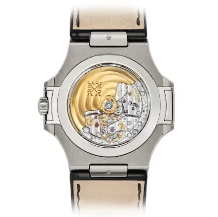 Patek Philippe Nautilus Black Strap Stainless Steel Watch 5726A-001