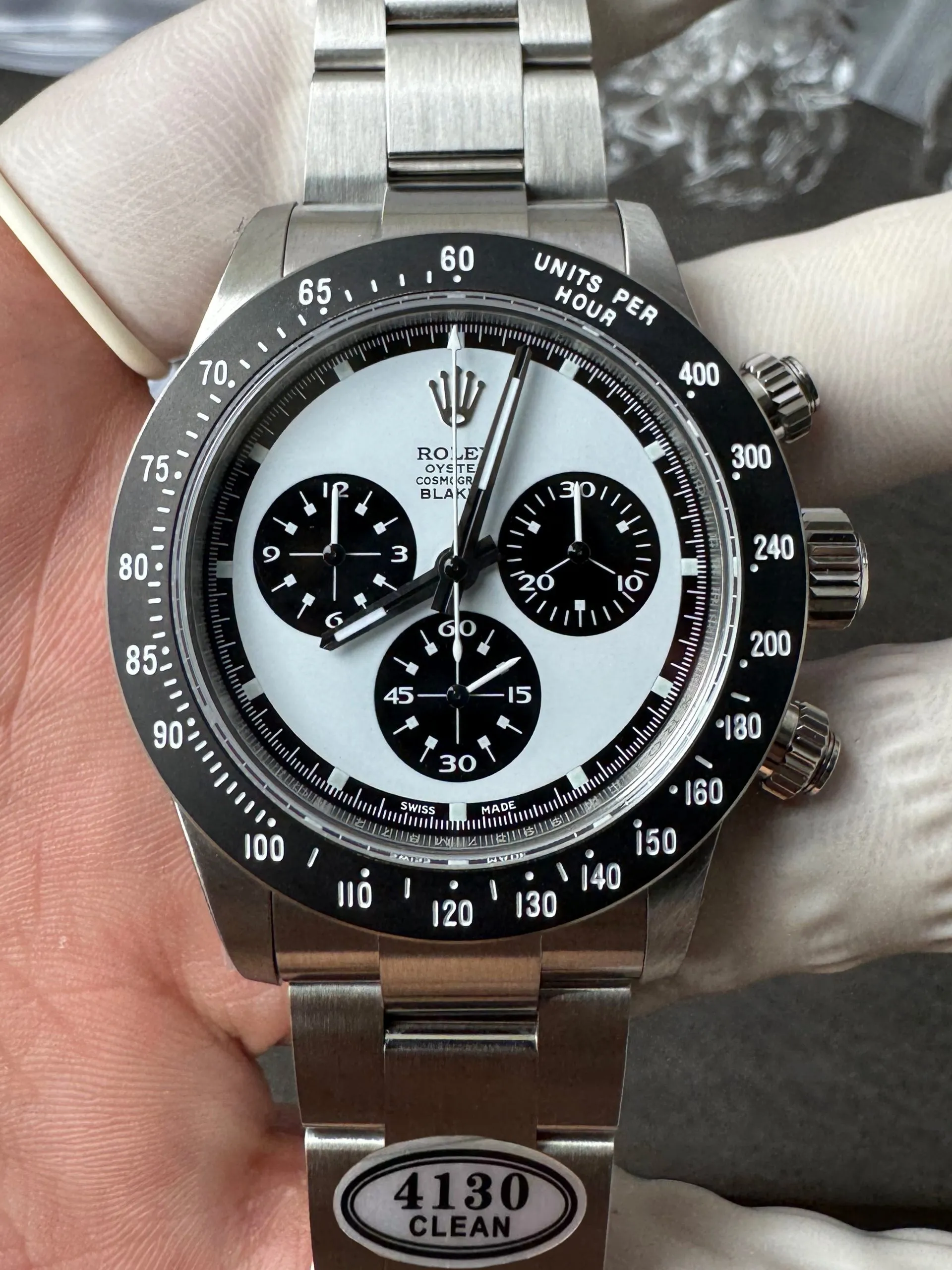 Premium Custom Paul Newman Daytona Blaken Daytona Vintage Line Limited Edition Base on Clean Factory 4130 Panda Daytona – Clean Factory Watch | The Best Super Clone Watches Store in China