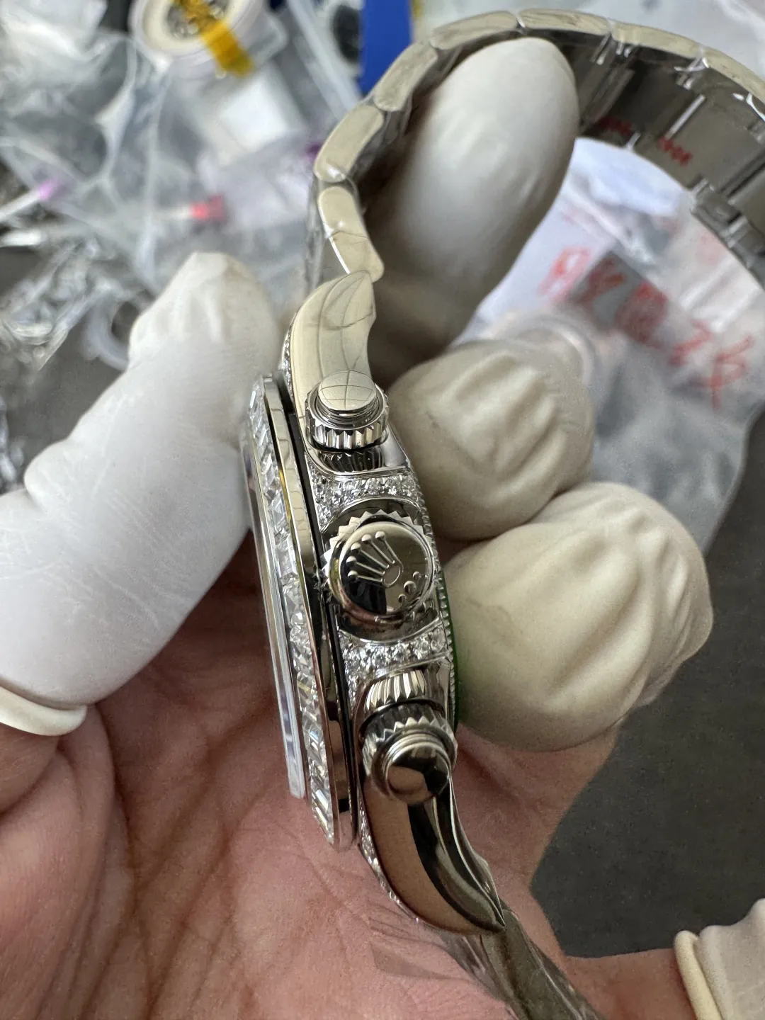 Premium Customized Daytona 116589 MOP Dial Diamonds Hour Markers Diamonds Sets White Gold Case and Bezel Based on Clean Factory DD4130 Movement – Clean Factory Watch | The Best Super Clone Watches Store in China photo 15