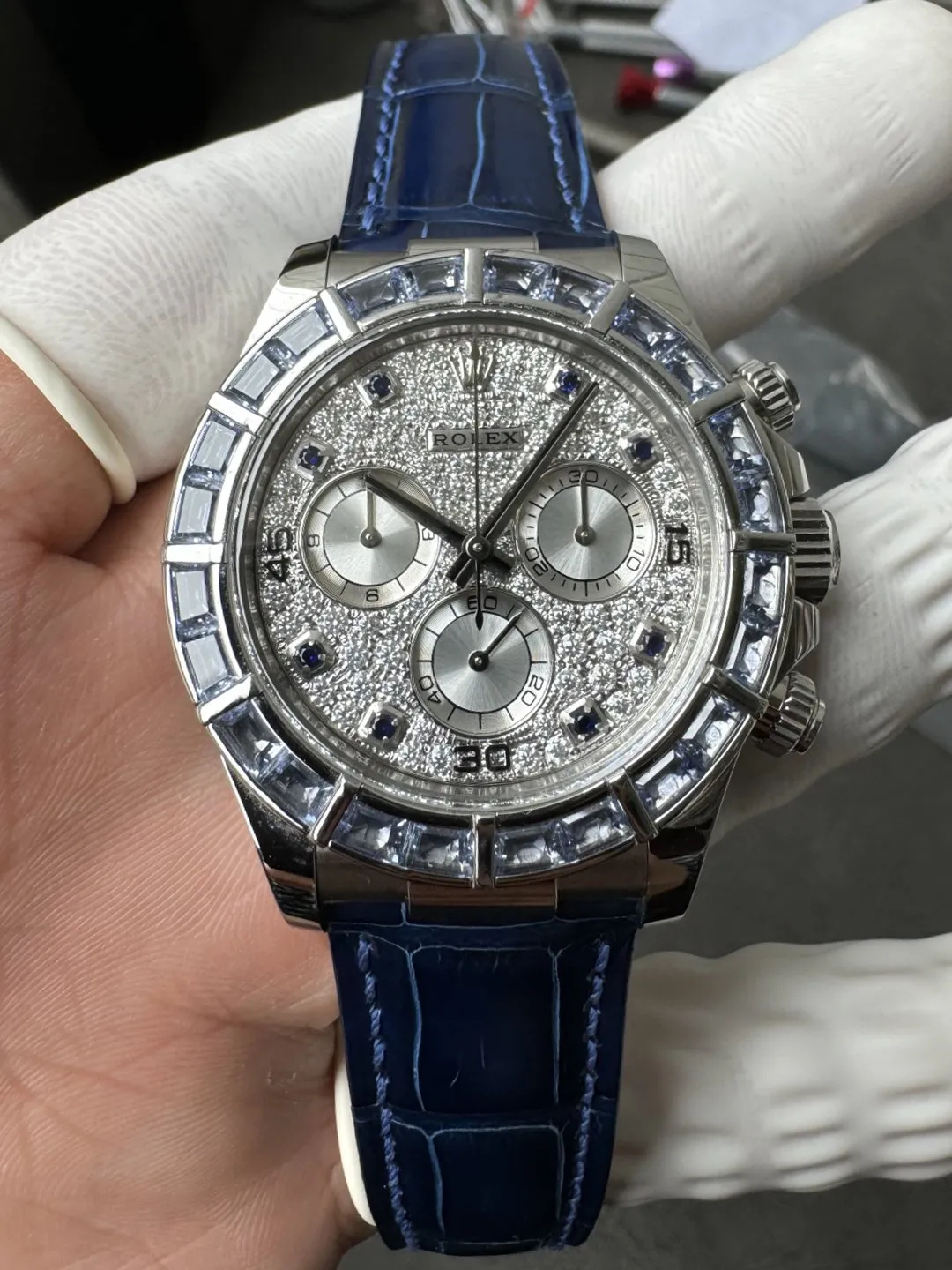 Premium Customized Rolex Daytona 116589SACI 40mm Diamonds Dial Based on Clean Factory Dandong Super Clone 4130 Movement