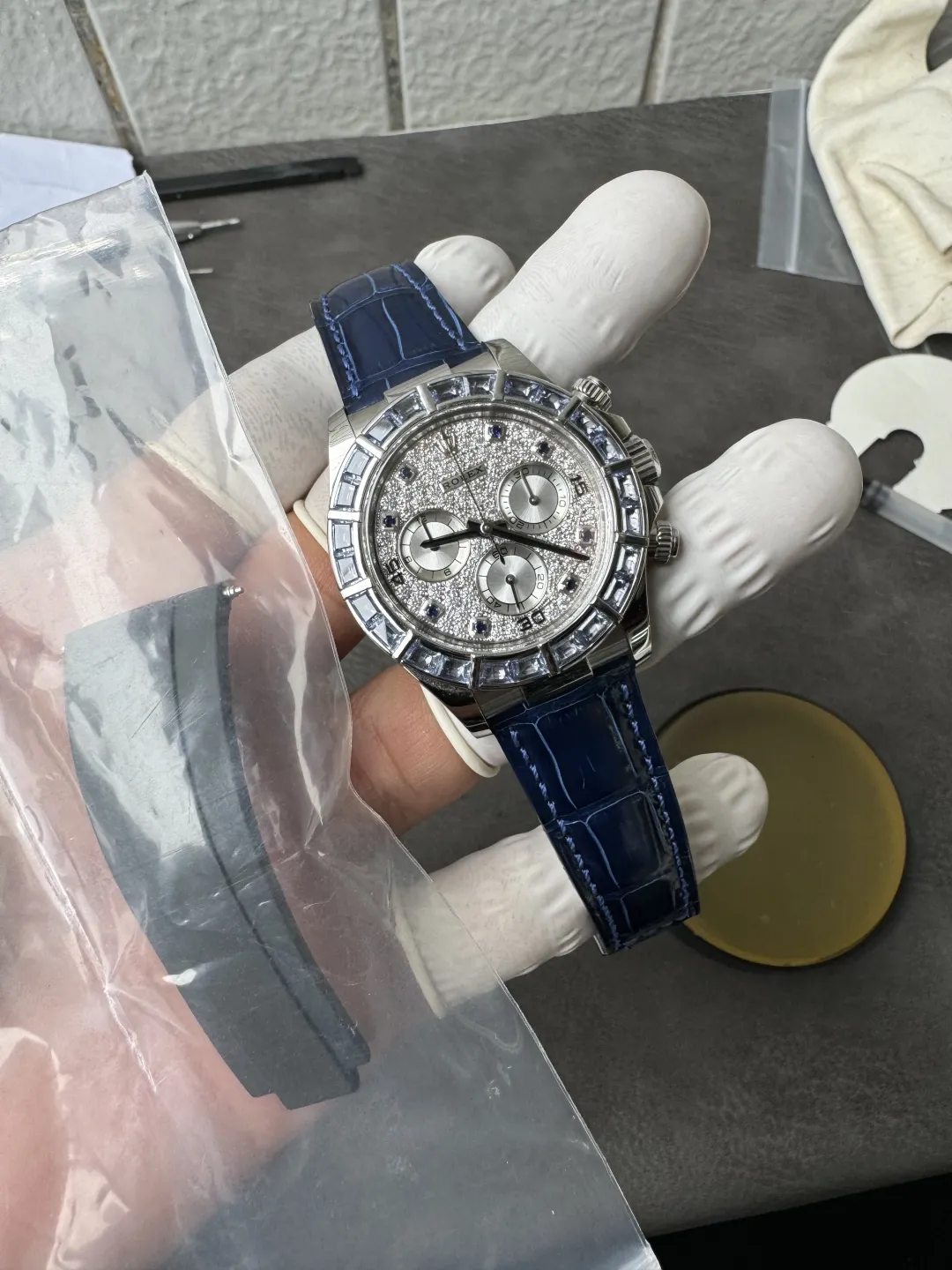 Premium Customized Rolex Daytona 116589SACI 40mm Diamonds Dial Based on Clean Factory Dandong Super Clone 4130 Movement photo 10