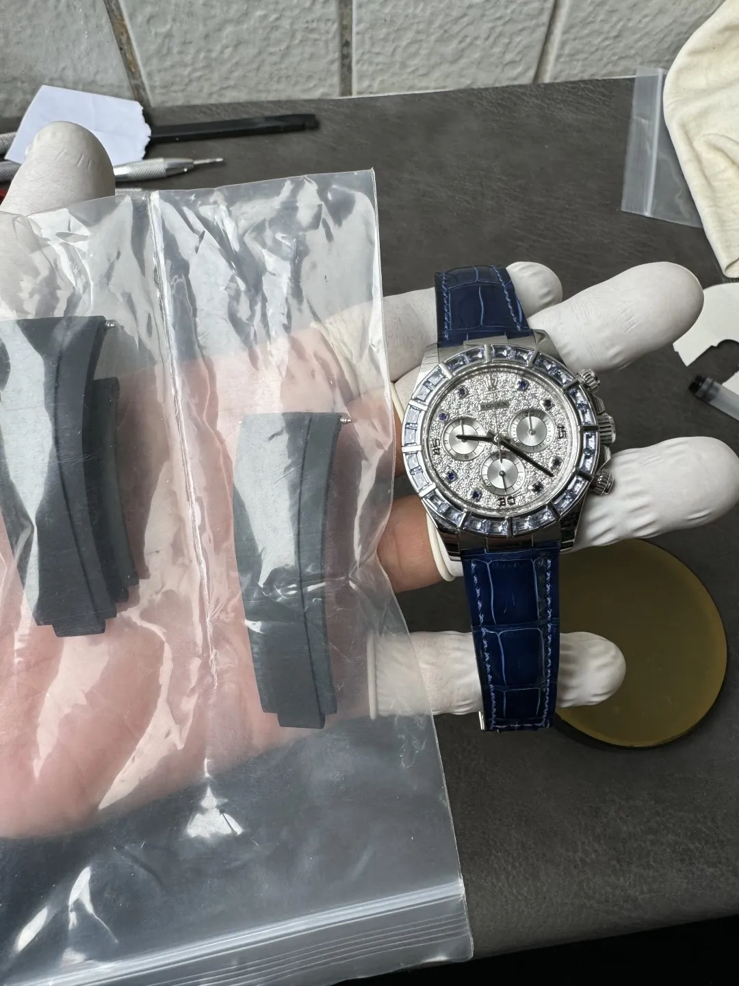 Premium Customized Rolex Daytona 116589SACI 40mm Diamonds Dial Based on Clean Factory Dandong Super Clone 4130 Movement photo 11