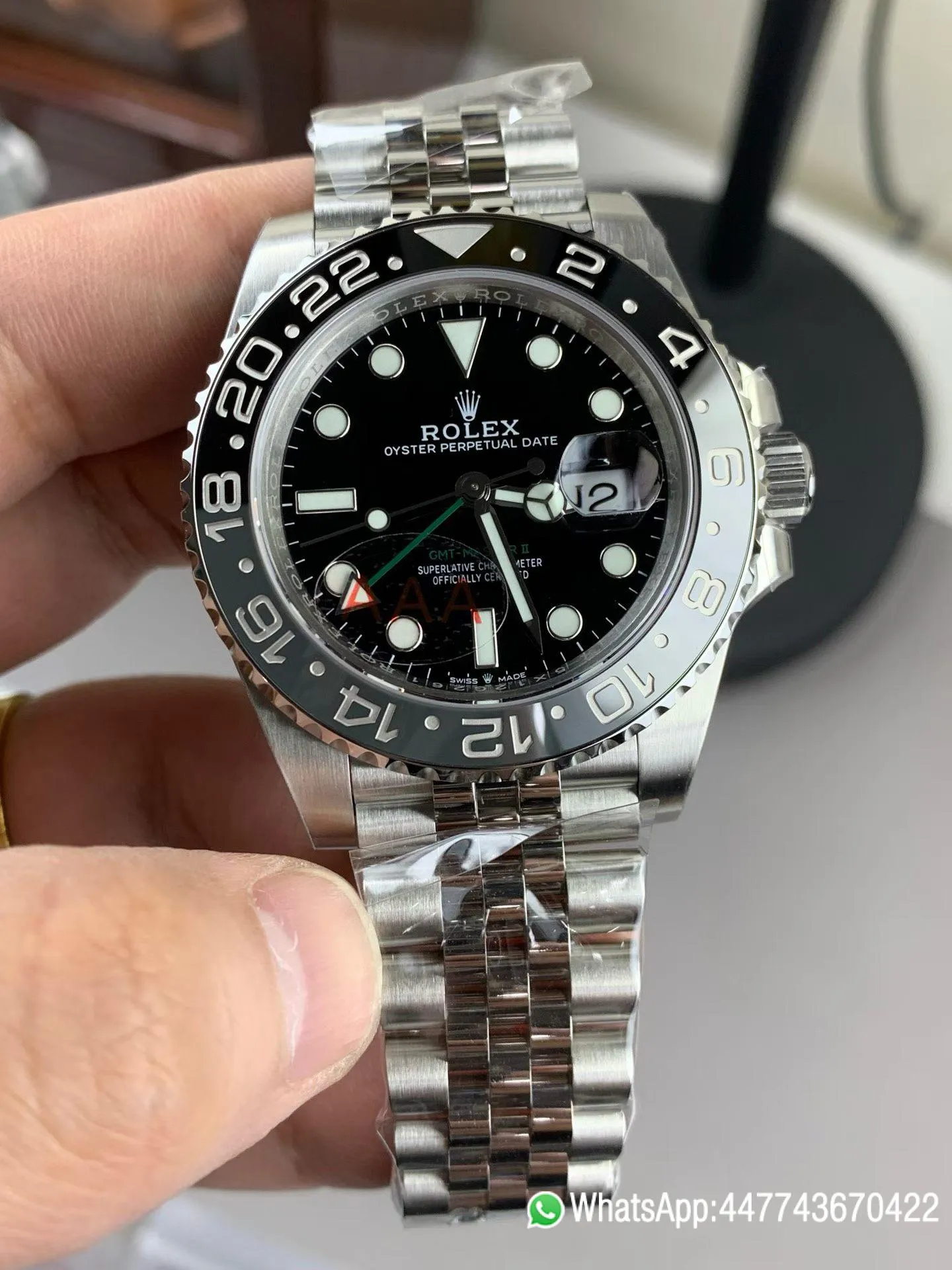 GMT-Master II 126710 BLNR Black/Blue V2 904L SS QF 1:1 Black Dial On Oyster Brac