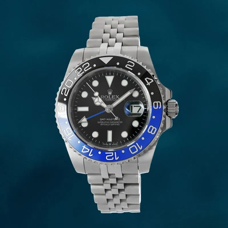 GMT-Master II 126710 GRNR Black/Gray V2 904L SS QF 1:1 Black Dial On Oyster Brac
