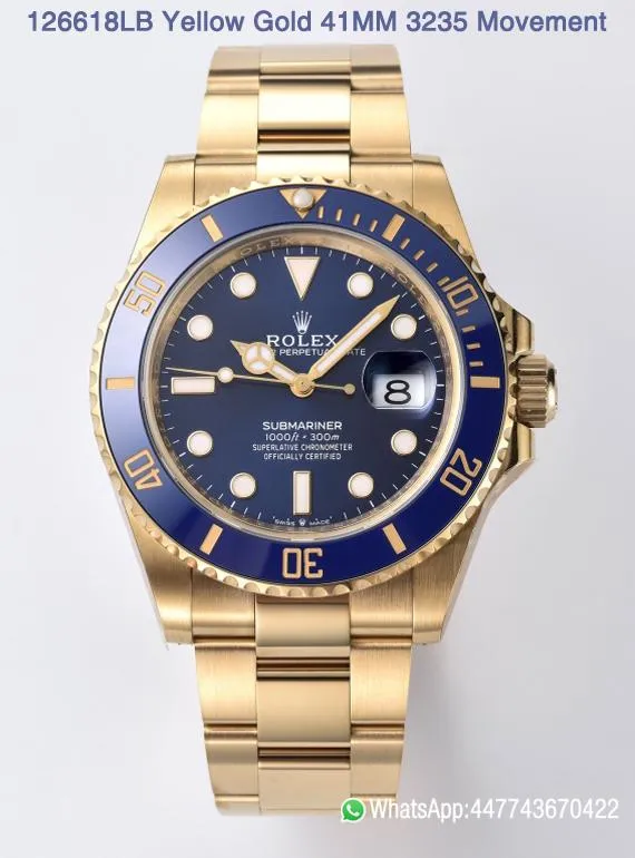 Submariner 126618 LN 904L YG QF 1:1 Best Edition Black Dial On 904L YG Bracelet 