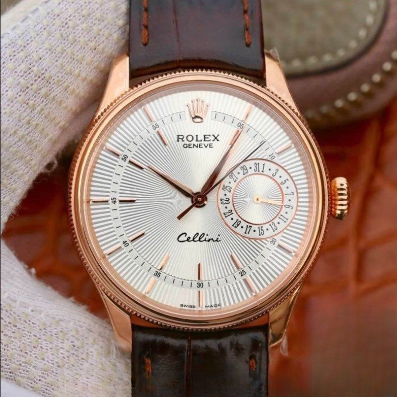 Rolex celini silver dial rose gold 39mm swiss replica m50515-0008