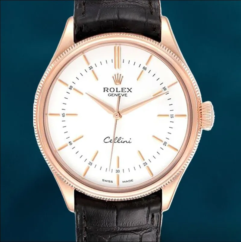 Rolex Cellini 39mm Men’s m50505-0021 Leather Strap Swiss Replica Watch
