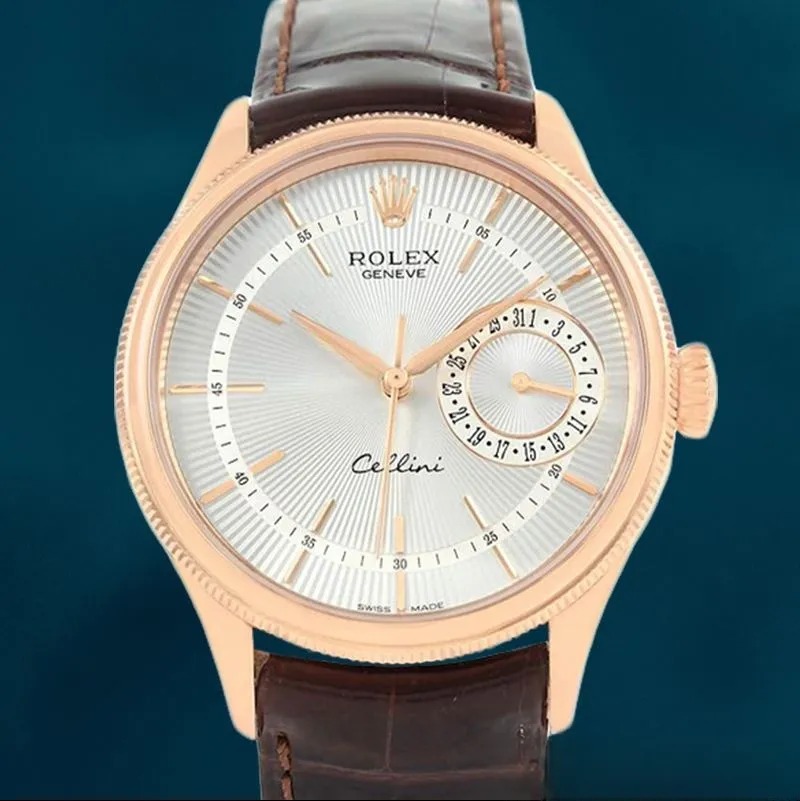 Rolex Cellini m50515-0008 Men’s 39mm Leather Strap