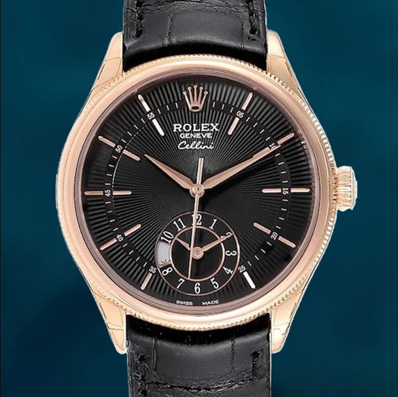 Rolex Cellini m50525-0016 Men’s 39mm Leather Strap Watch