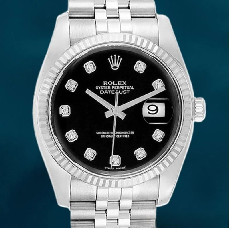 Rolex Datejust 36mm 116234BKDJ Men’s Automatic Silver-tone