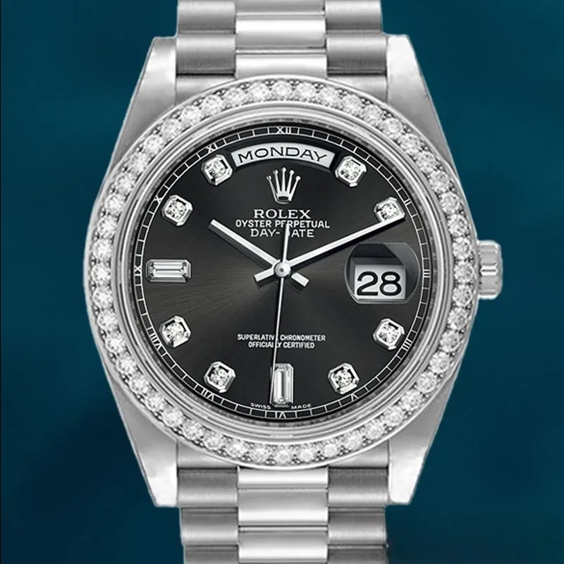 Rolex Day-Date Men’s 36mm 118346 Diamond Bezel Watch