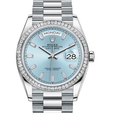 Rolex Day-Date 36 Oyster 36 mm platinum and diamonds 128396TBR