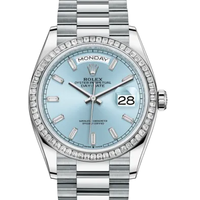 Rolex Day-Date 36 Oyster 36 mm platinum and diamonds 128396TBR