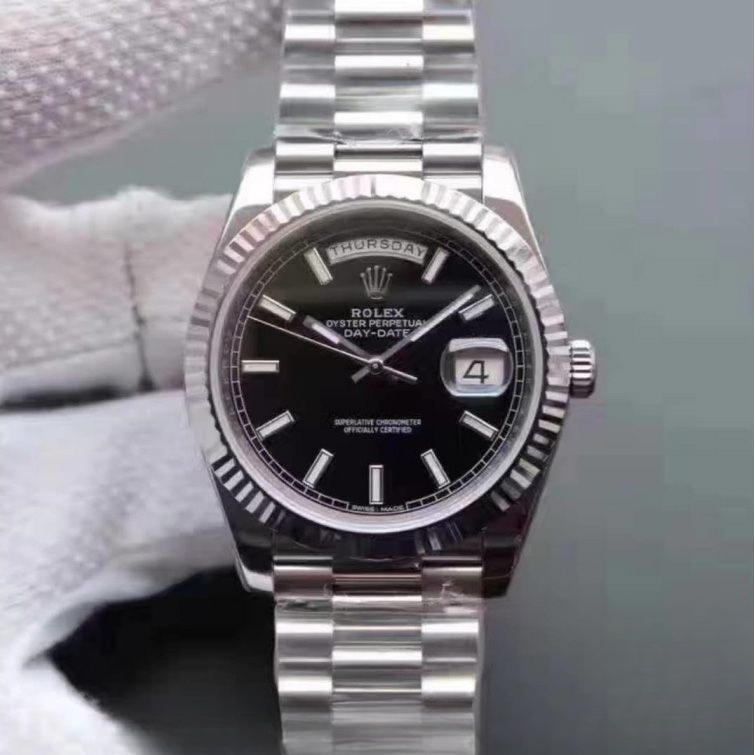 Rolex day date black dial sapphire crystal 41mm swiss replica 118239.1