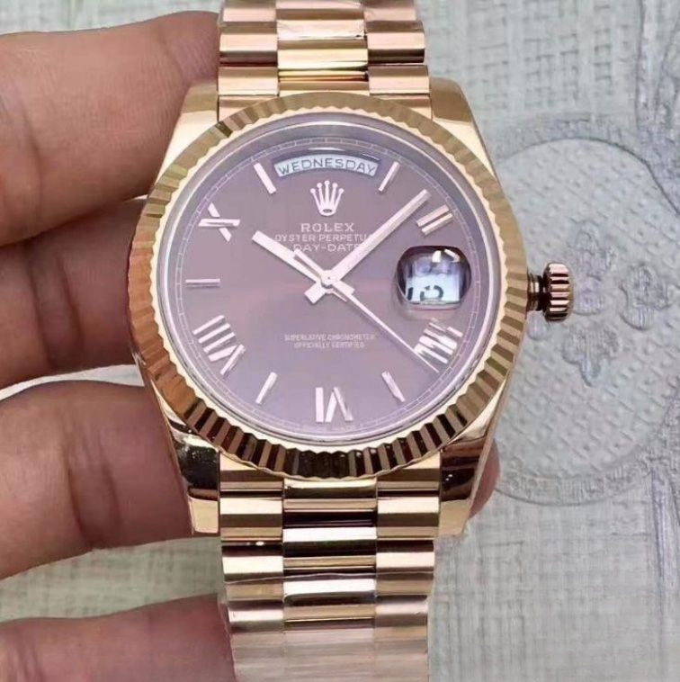 Rolex day date brown dial sapphire crystal 40mm swiss replica 228235.8