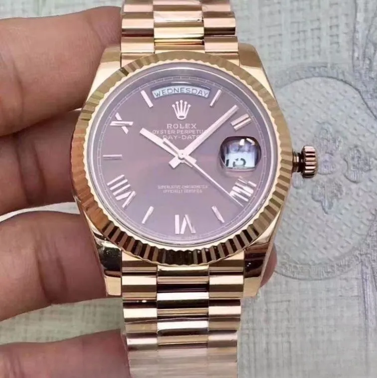 Rolex day date brown dial sapphire crystal 40mm swiss replica 228235.8
