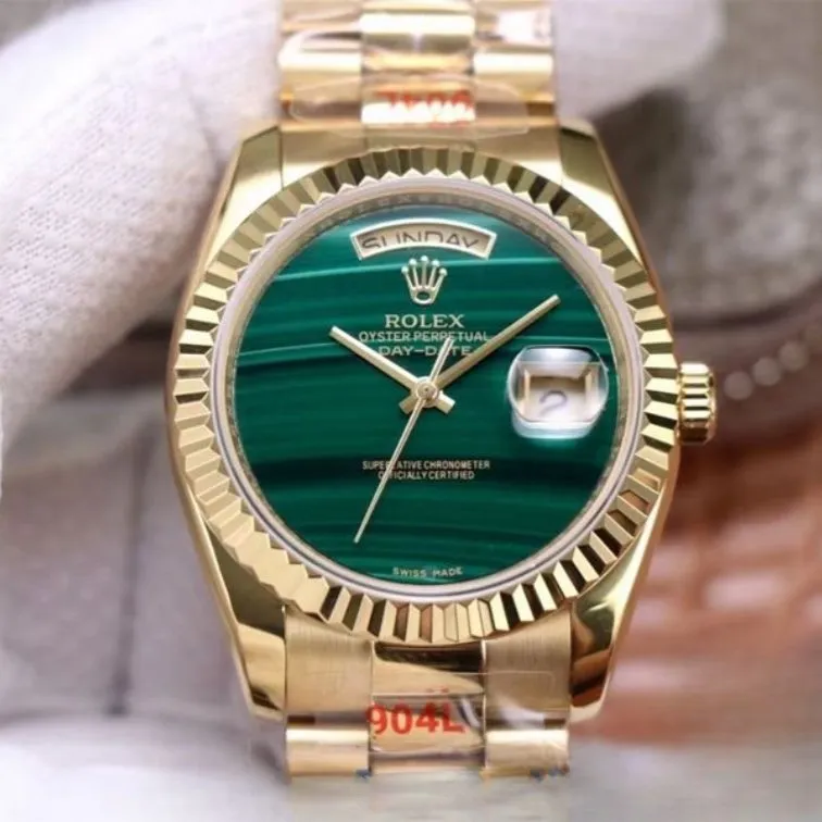 Rolex day date green dial 18k yellow gold 36mm swiss replica 18238.1