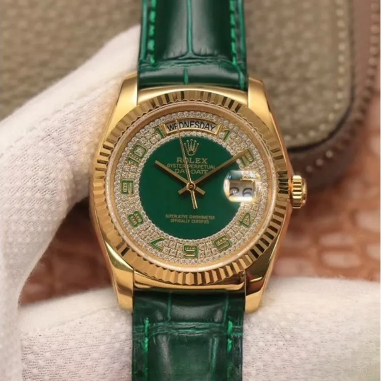 Rolex day date green dial sapphire crystal 36mm swiss replica 118138.0008