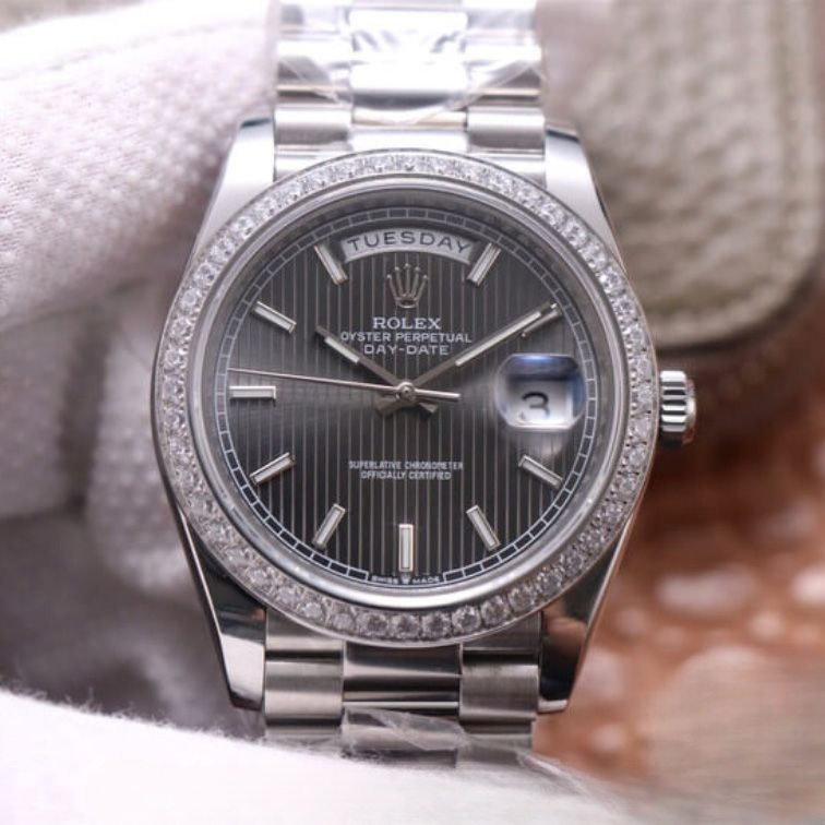 Rolex day date grey dial stainless steel 40mm swiss replica m228349rbr.0008