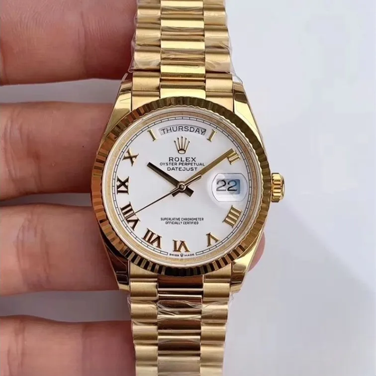 Rolex day date white dial sapphire crystal 36mm swiss replica m128238.2