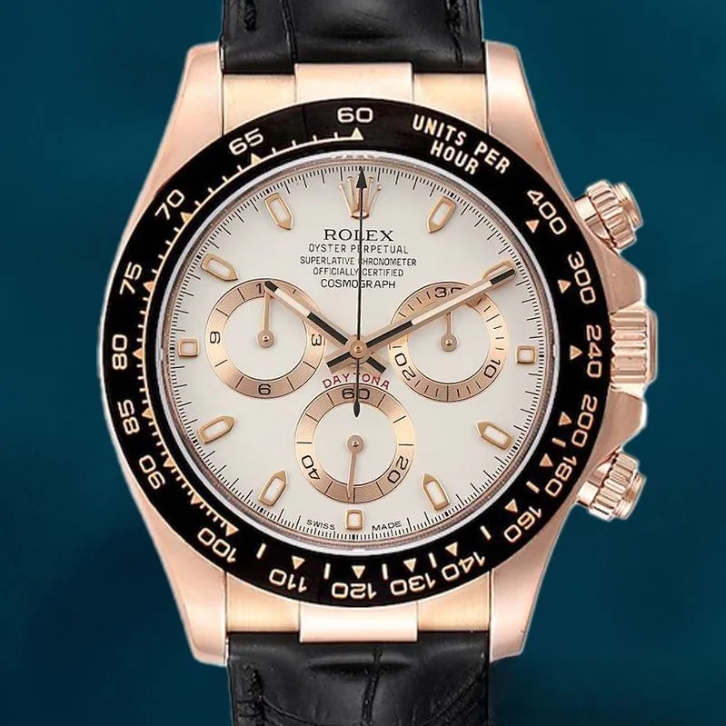 Rolex Daytona 116515 40mm Men’s Leather Strap Stainless Steel