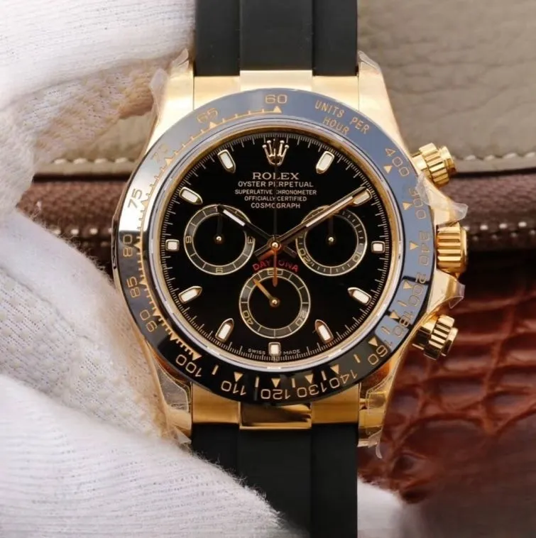 Rolex daytona cosmograph black dial stainless steel 40mm swiss replica 116518ln.3