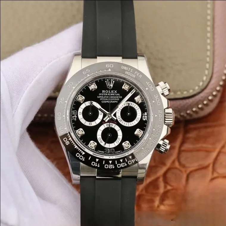 Rolex daytona cosmograph black dial scratch-proof 40mm swiss replica 116519.1
