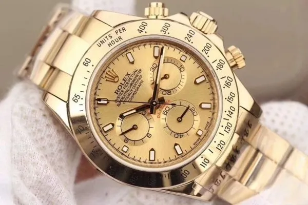 Rolex daytona cosmograph gold dial stainless steel 40mm swiss replica 116503.7 photo 4
