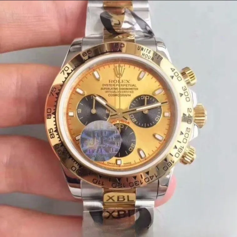 Rolex daytona cosmograph gold dial stainless steel 40mm swiss replica 116503.7 photo 8