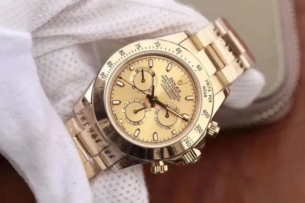 Rolex daytona cosmograph gold dial stainless steel 40mm swiss replica 116503.7 photo 9