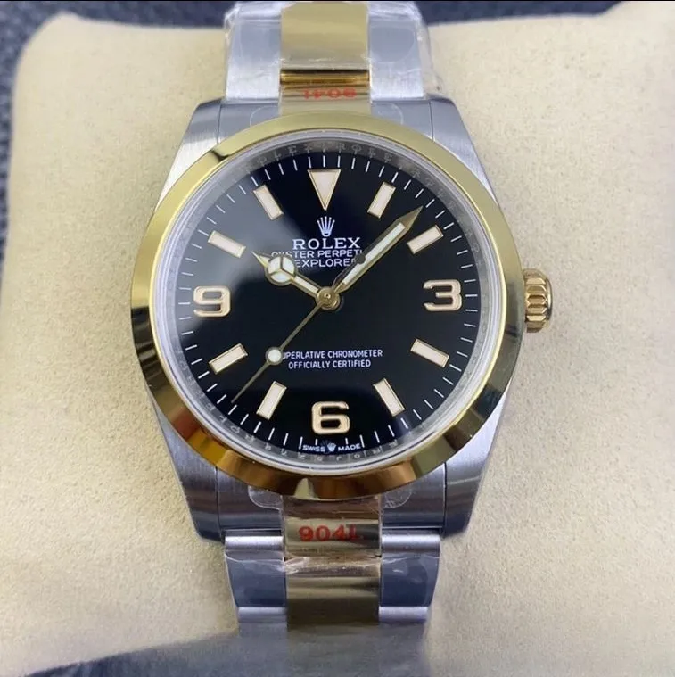 ROLEX EXPLORER BLACK DIAL STAINLESS STEEL 36MM SWISS REPLICA m124273.0001