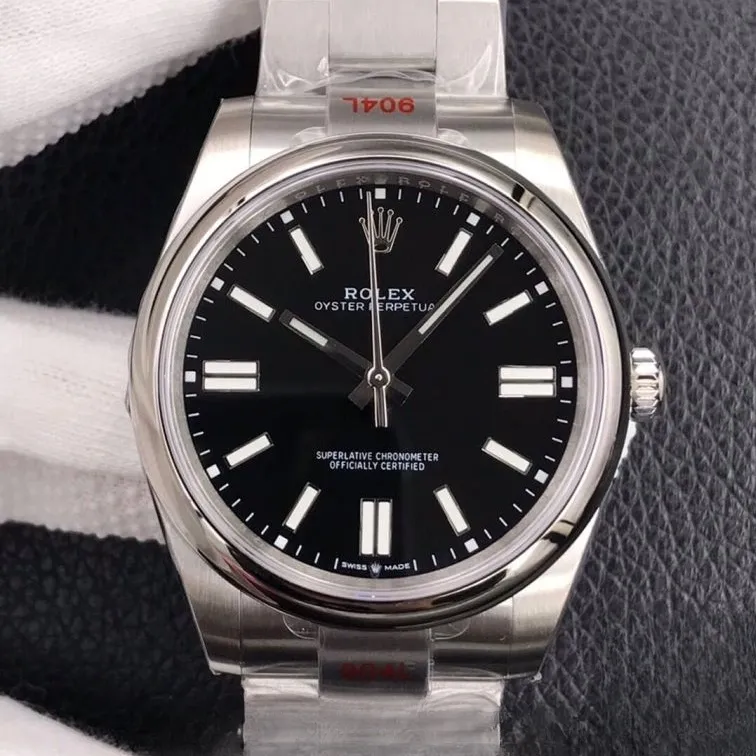 Rolex oyster perpetual black dial stainless steel 41mm swiss replica m124300.0002
